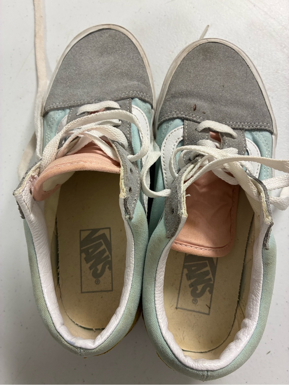 Vans Low-Top Sneakers - Gray, Mint & Peach